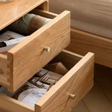 Natural Finish Wood Kids Nightstand with Drawers Image - 5