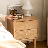 Natural Finish Wood Kids Nightstand with Drawers Image - 6