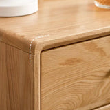 Natural Finish Wood Kids Nightstand with Drawers Image - 7