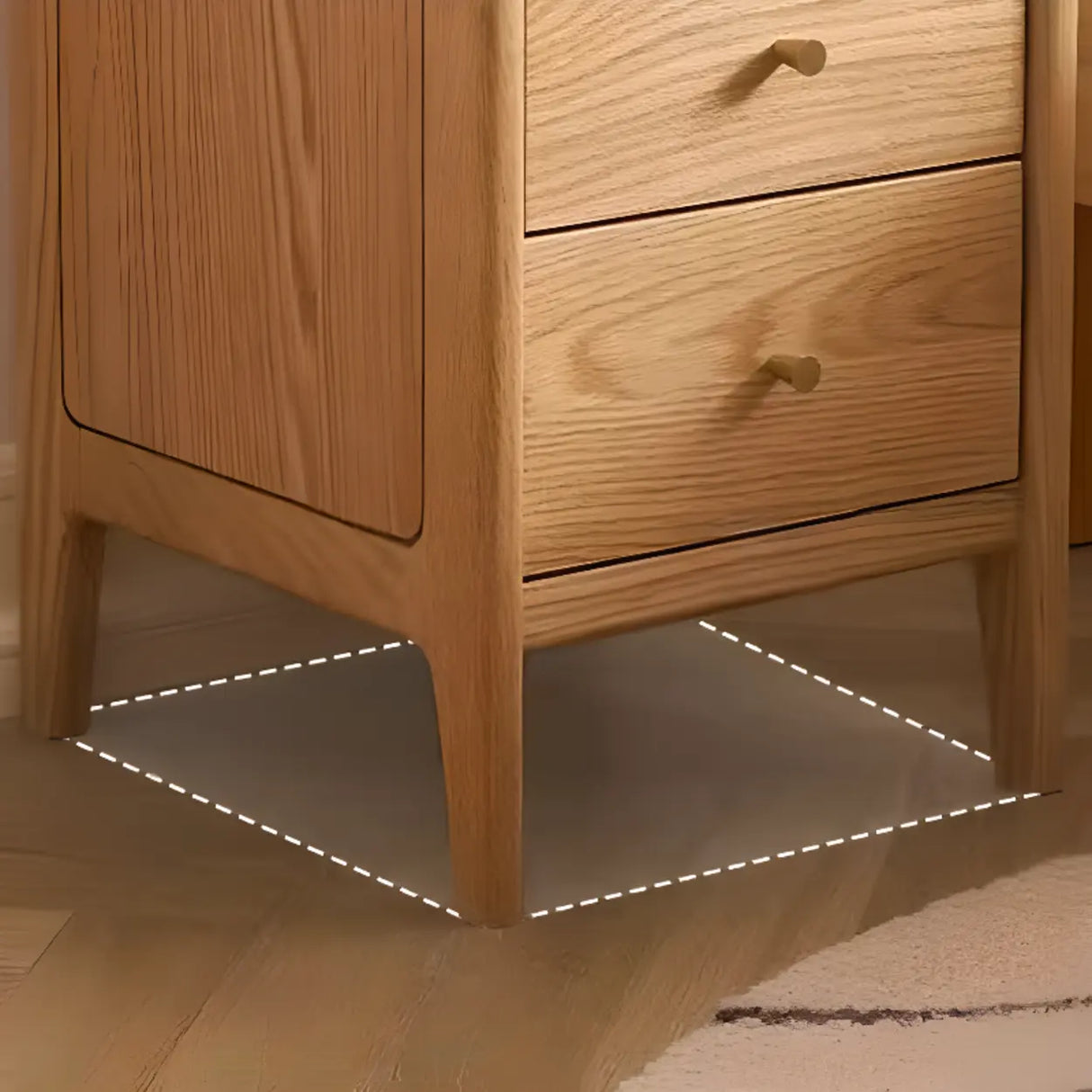 Natural Finish Wood Kids Nightstand with Three Drawers Image - 6