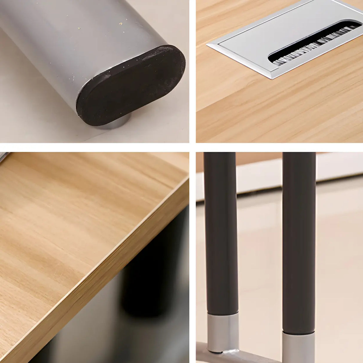 Natural Finish Wood Rectangle T-Shape Conference Desk Image - 5