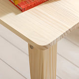 Natural Finish Wood Rectangle Toddler Table Chair Set Image - 10