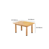 Natural Finish Wood Rectangular Double Kids Desk #size