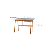 Natural Finish Wood Shelf Butcher Block Kids Desk #size