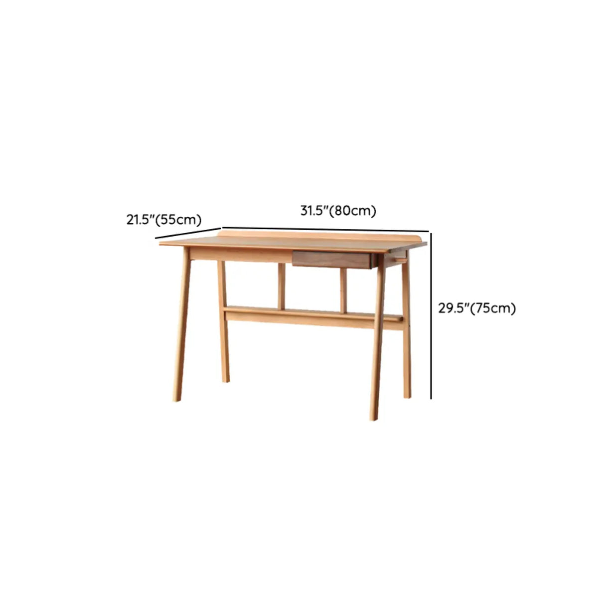 Natural Finish Wood Shelf Butcher Block Kids Desk 