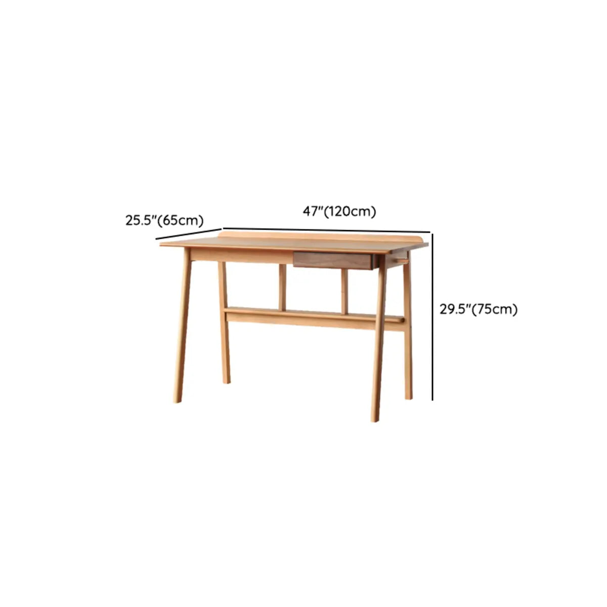 Natural Finish Wood Shelf Butcher Block Kids Desk Image - 15