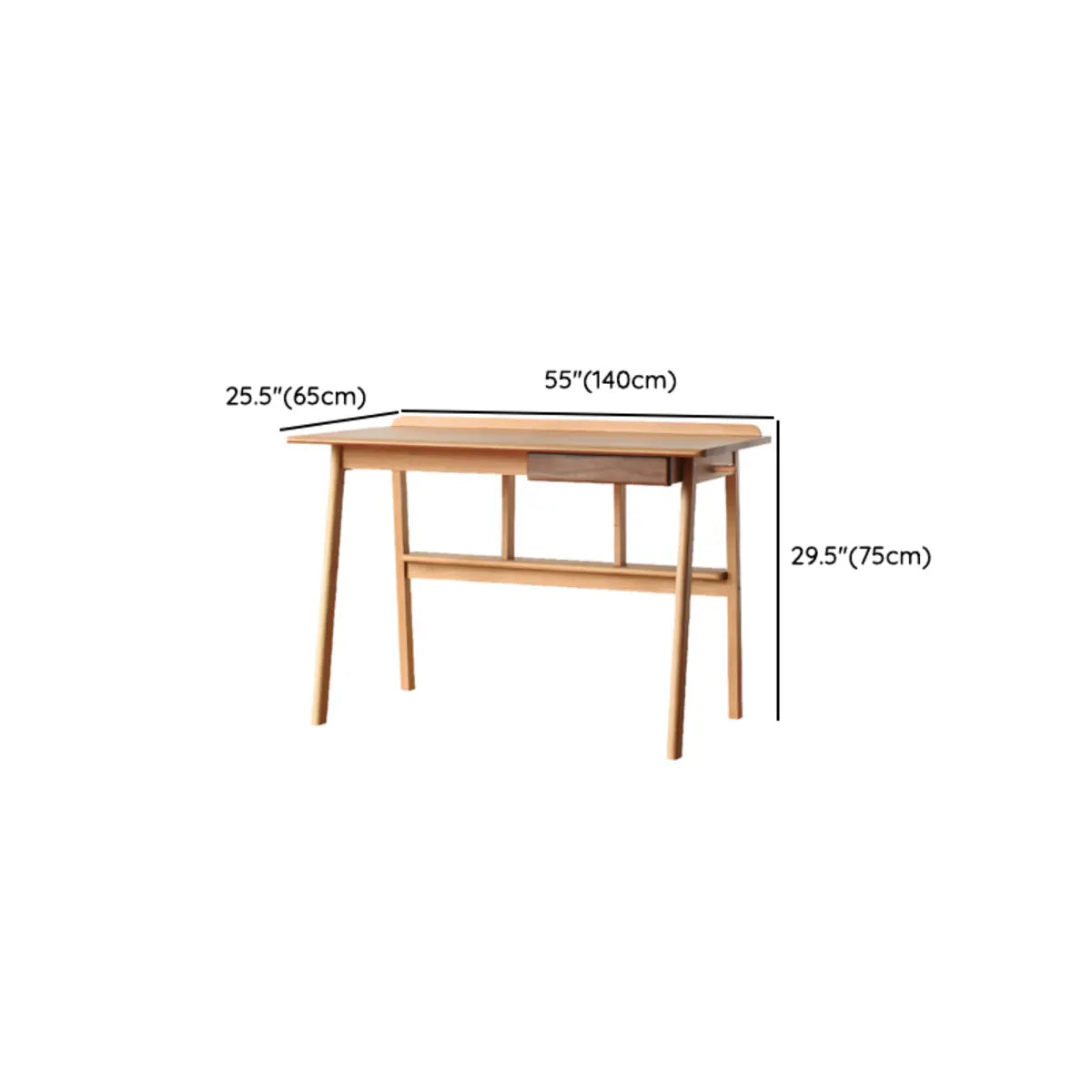 Natural Finish Wood Shelf Butcher Block Kids Desk Image - 16