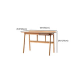 Natural Finish Wood Shelf Butcher Block Kids Desk Image - 16