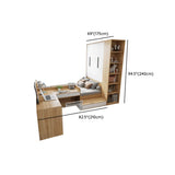 Natural Finish Wood Storage Bed with Stair and Desk Image - 16