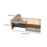 Natural Finish Wood Storage Bed with Stair and Desk Image - 37