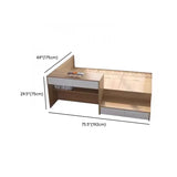 Natural Finish Wood Storage Bed with Stair and Desk Image - 46