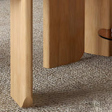 Natural Finish Wood Three-Leg Round Coffee Table Set Image - 10