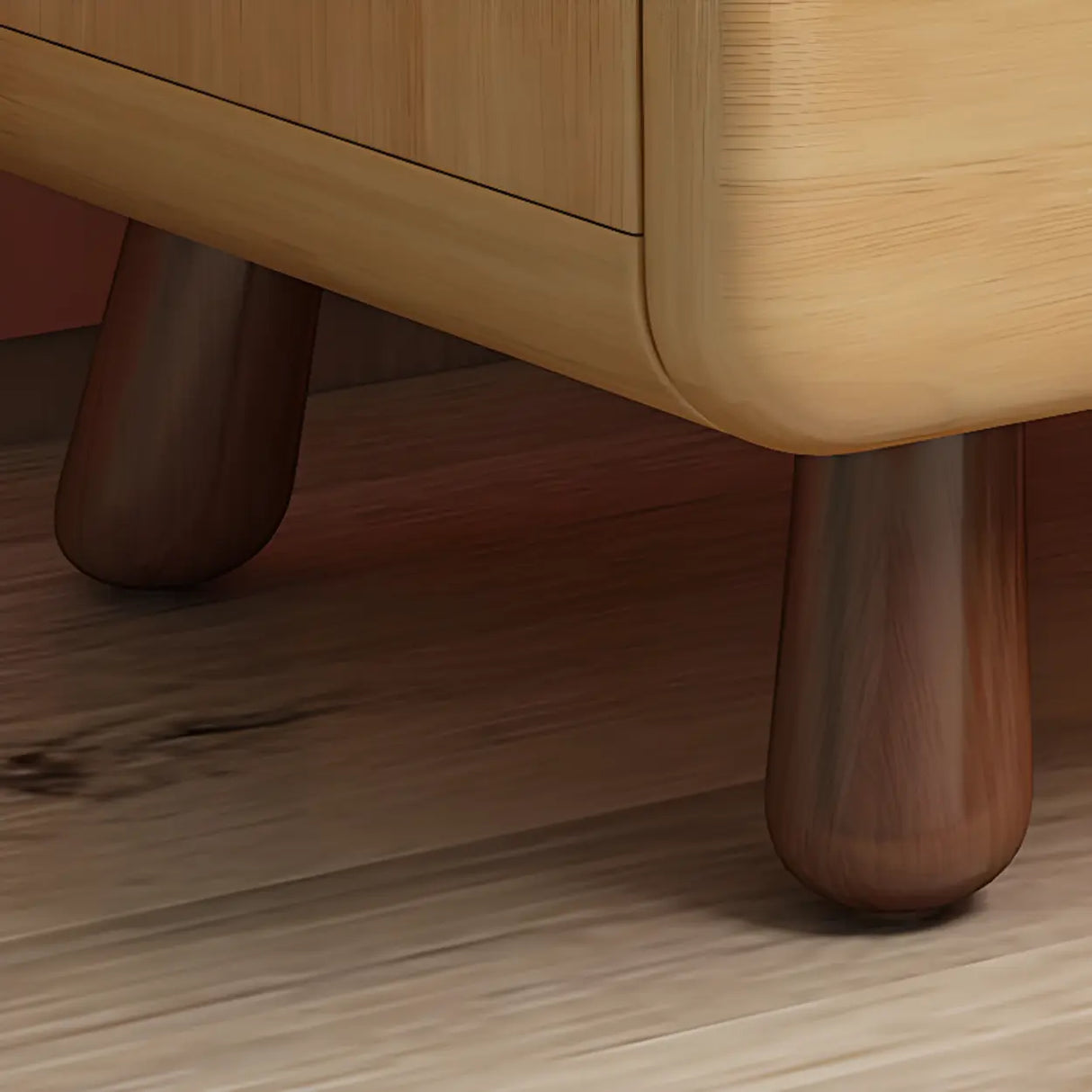 Natural Finish Wood Tip Resistant Kids Nightstand Image - 11