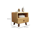 Natural Finish Wood Tip Resistant Kids Nightstand #size
