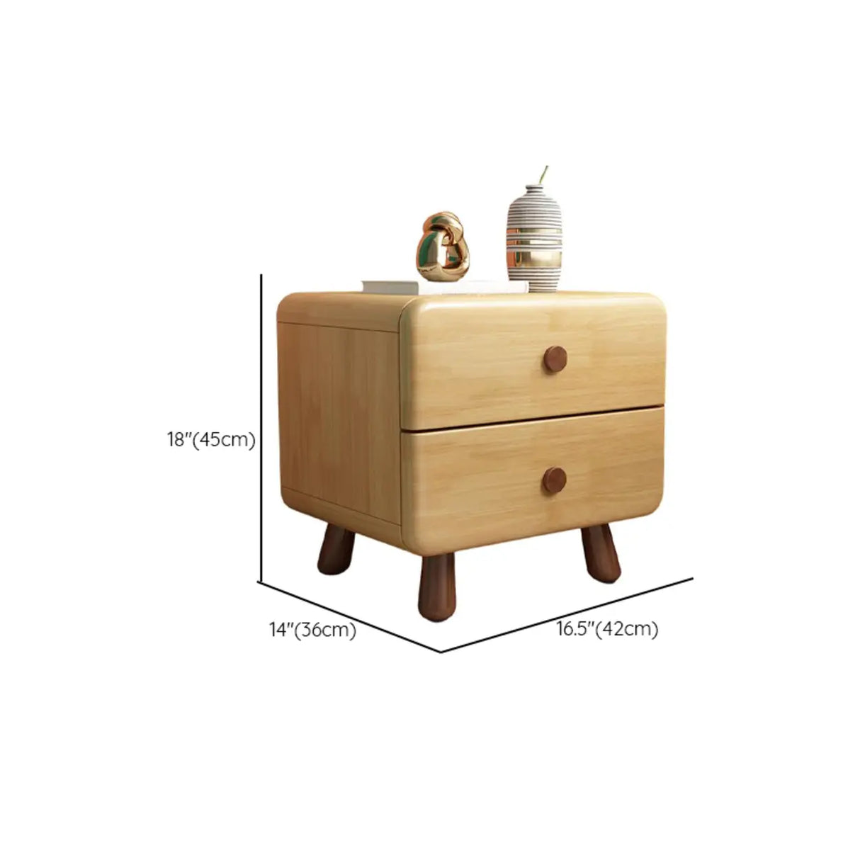 Natural Finish Wood Tip Resistant Kids Nightstand Image - 13