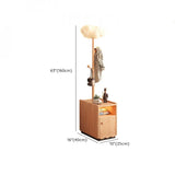 Natural Finish Wood Wavy Edge Open Storage Nightstand #size