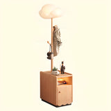 Natural Finish Wood Wavy Edge Open Storage Nightstand Image - 4