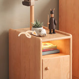Natural Finish Wood Wavy Edge Open Storage Nightstand Image - 6