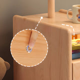 Natural Finish Wood Wavy Edge Open Storage Nightstand Image - 8