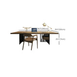 Natural Finish Wooden Sled Base Executive Office Desk Image - 11