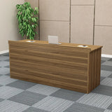 Natural Finish Wooden Writing Desk with Shelves Image - 16