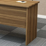 Natural Finish Wooden Writing Desk with Shelves Image - 18