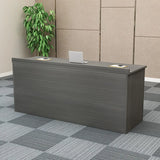 Natural Finish Wooden Writing Desk with Shelves Image - 20