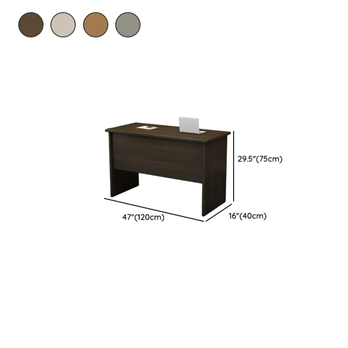 Natural Finish Wooden Writing Desk with Shelves 