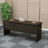 Natural Finish Wooden Writing Desk with Shelves Image - 3