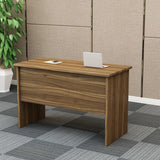 Natural Finish Wooden Writing Desk with Shelves Image - 5