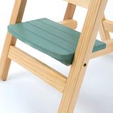 Natural Folding Square Wood Ladder Chair Bar Stool Image - 12