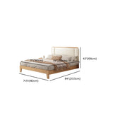 Natural Headboard Queen Wood Relaxation Panel Bed Frame Image - 13
