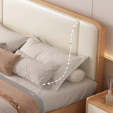 Natural Headboard Queen Wood Relaxation Panel Bed Frame Image - 8