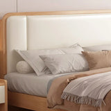 Natural Headboard Queen Wood Relaxation Panel Bed Frame Image - 9