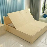 Natural Headboard Queen Wood Storage Bed with Drawers Image - 7