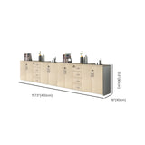 Natural Horizontal Lockable Storage Credenza with Drawers Image - 24