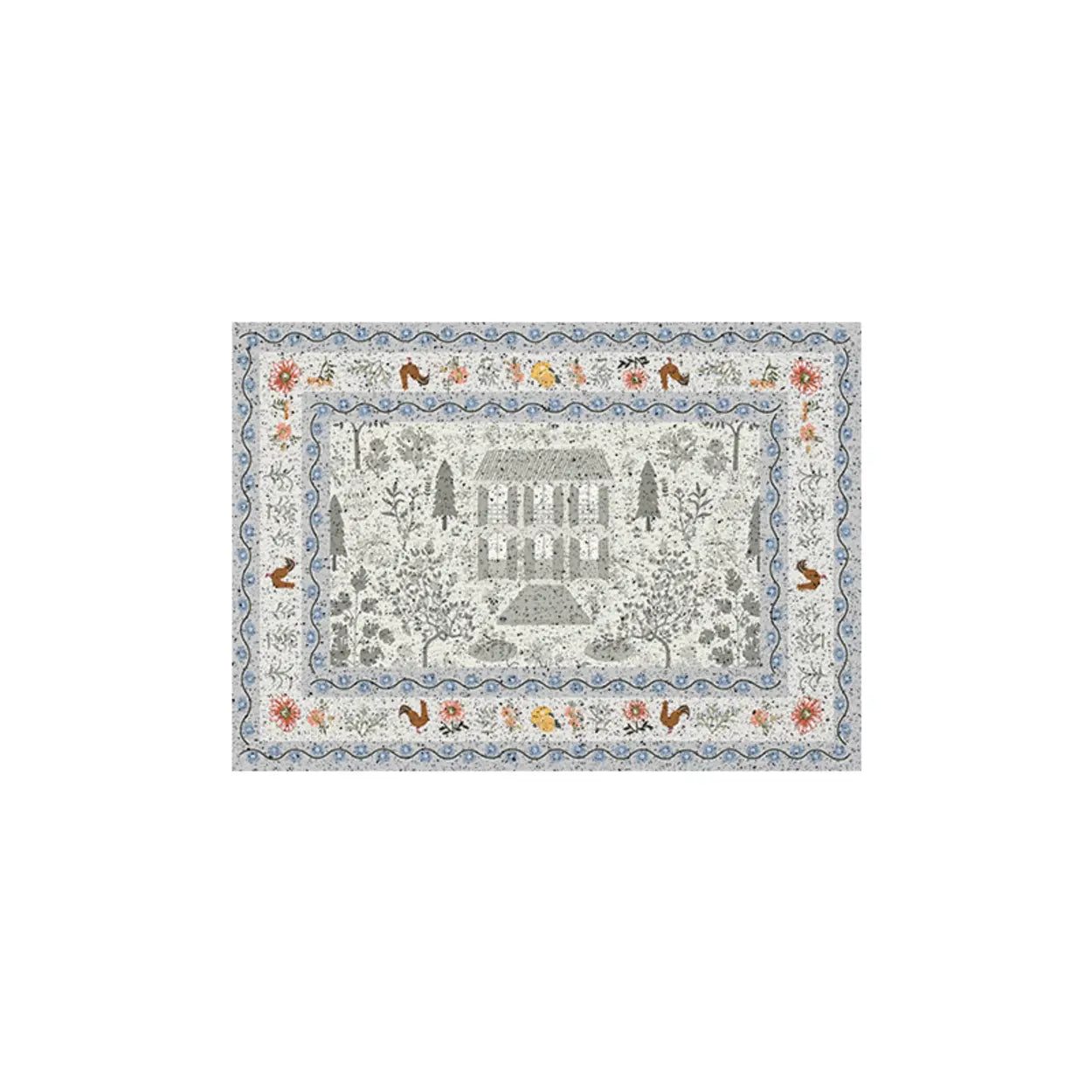 Natural House Pattern Off-White Anti-Slip Area Rug Image - 3