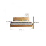 Natural King Headboard Wood Storage Panel Bed with Shelves Image - 12