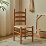 Natural Ladderback Woven Seat Wood Dining Chair Black Image - 2