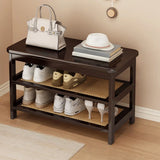 Natural Multi-Tier Bamboo Shoe Storage Rack Entryway Image - 10