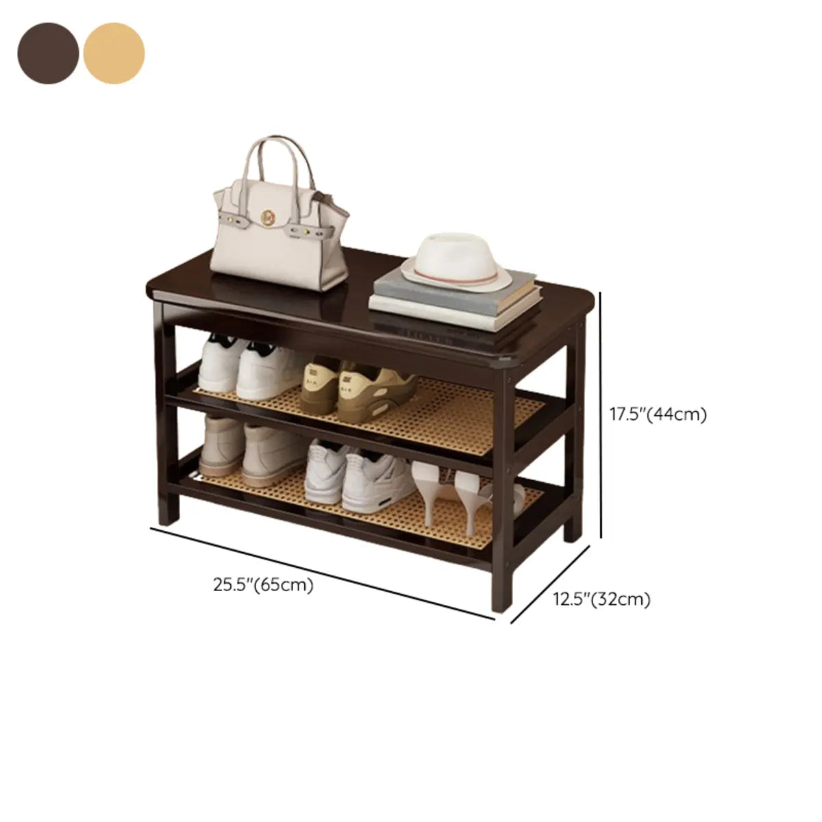 Natural Multi-Tier Bamboo Shoe Storage Rack Entryway 