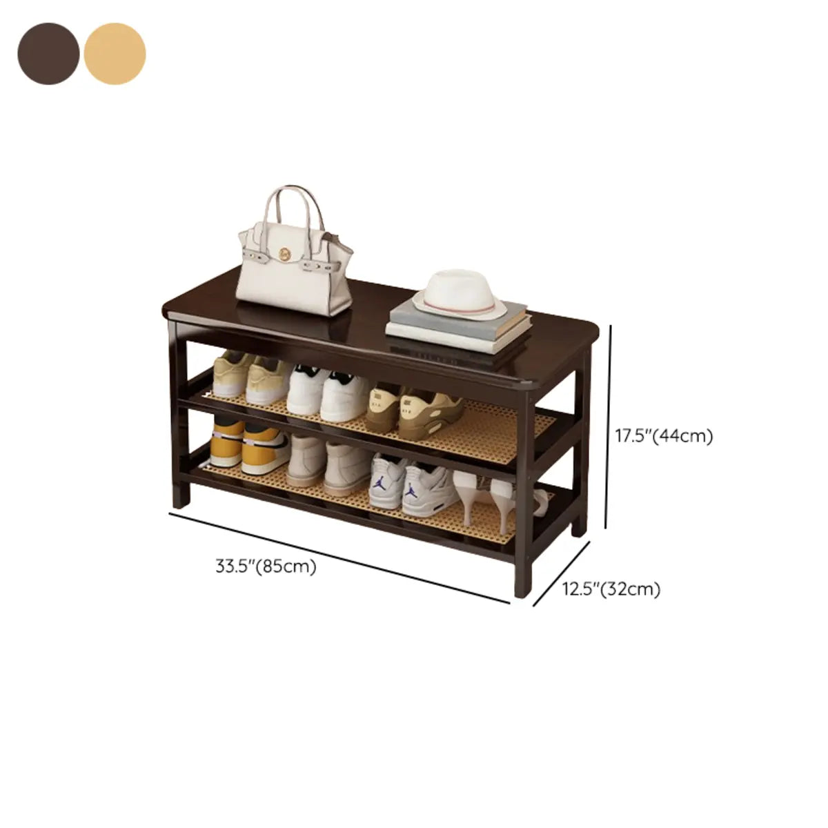 Natural Multi-Tier Bamboo Shoe Storage Rack Entryway Image - 40