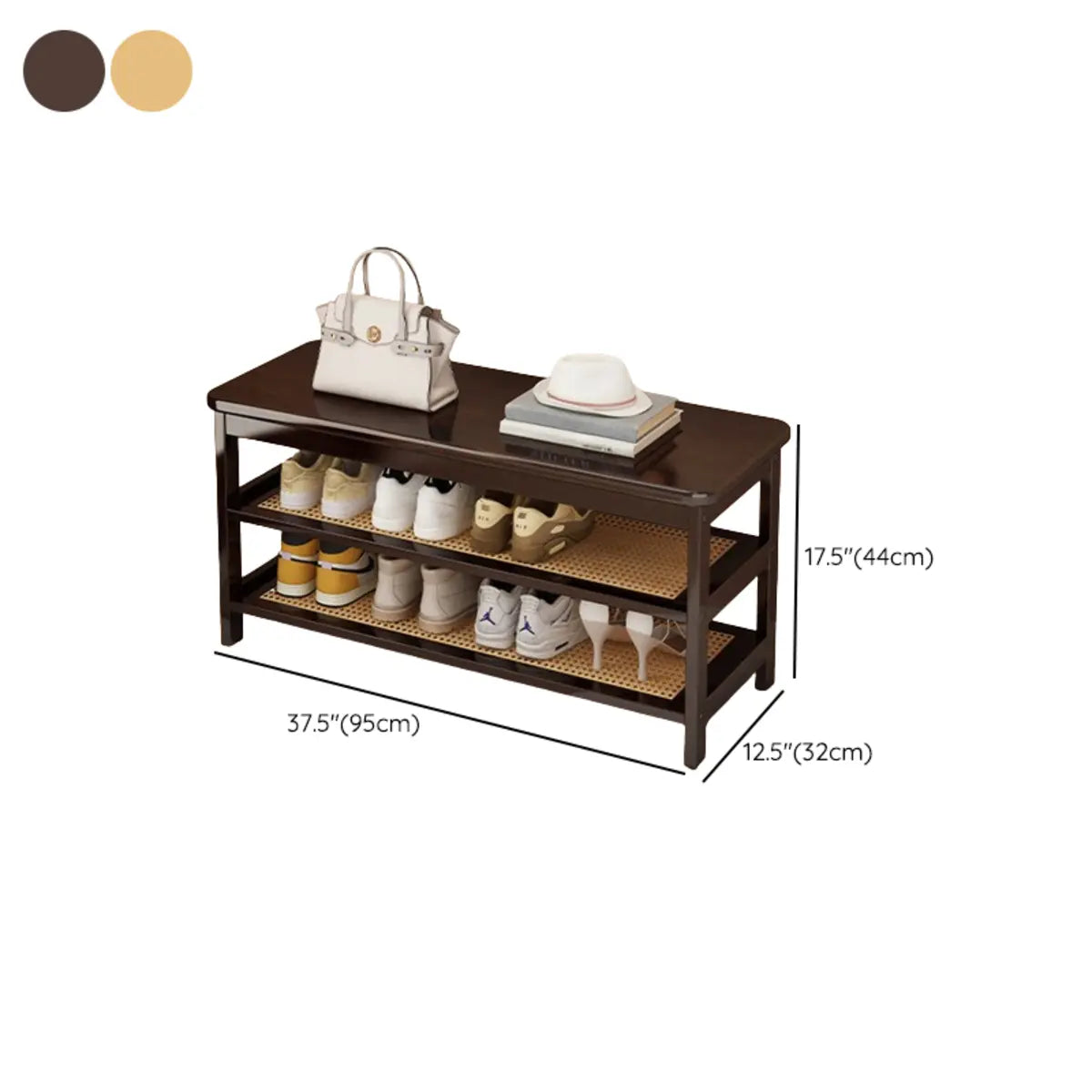 Natural Multi-Tier Bamboo Shoe Storage Rack Entryway Image - 41