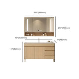 Natural Oak Free-standing Wooden Storage Bathroom Vanity Image - 20