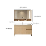 Natural Oak Free-standing Wooden Storage Bathroom Vanity Image - 21
