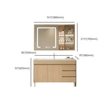 Natural Oak Free-standing Wooden Storage Bathroom Vanity Image - 24