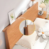 Natural Oak Queen Panel Shelves Bed with Headboard Image - 7