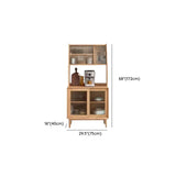 Natural Oak Sliding Door Open Storage Sideboard with Drawers Image - 33