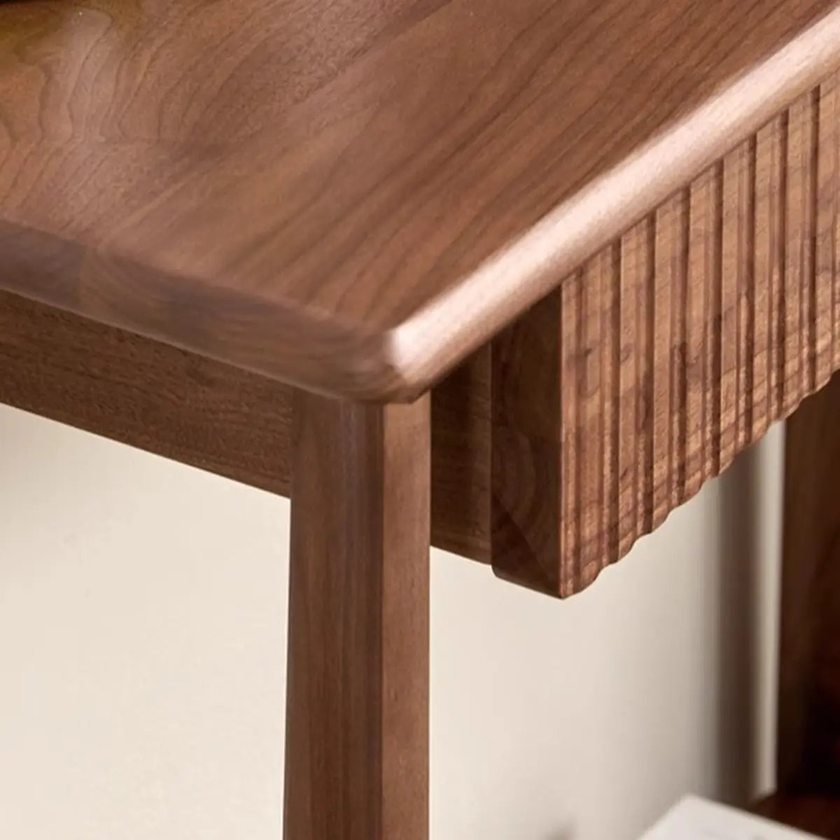 Natural Oak Storage Console Table with Shelf and Drawers Image - 10