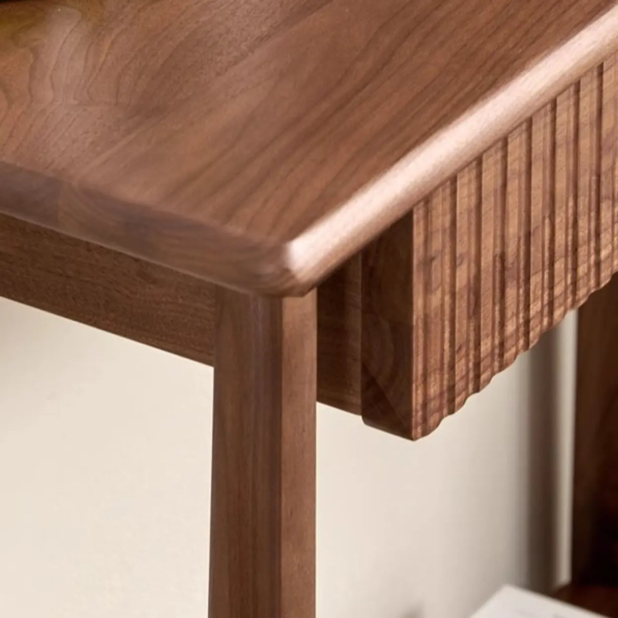 Natural Oak Storage Console Table with Shelf and Drawers Image - 10